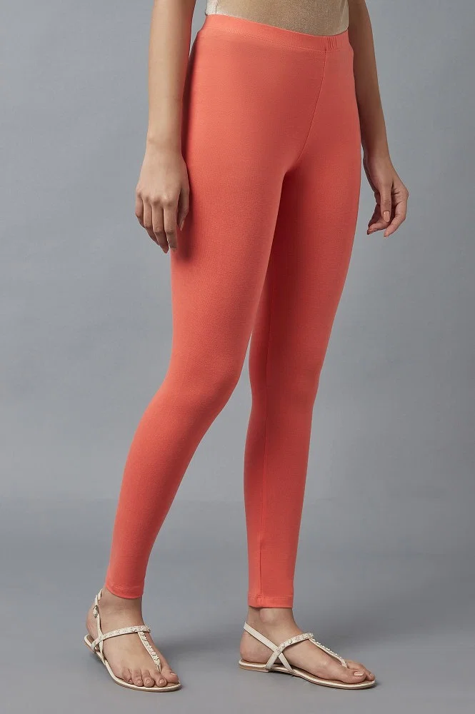 Women Peach Cotton Lycra Leggings, Casual Wear, Slim Fit at Rs 95
