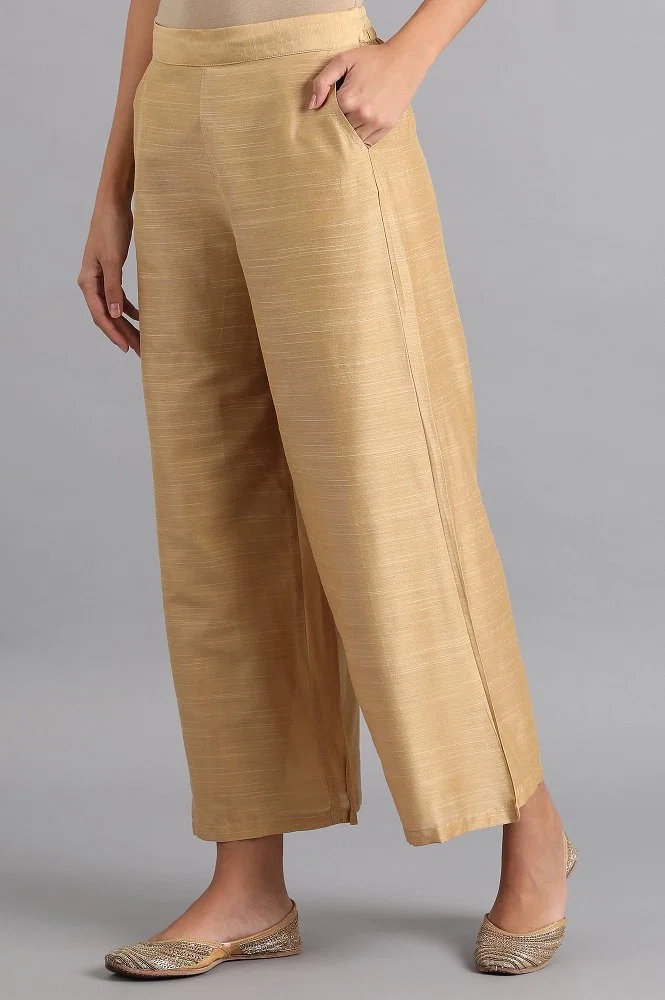 Buy Gold Solid Culottes Online - W for Woman