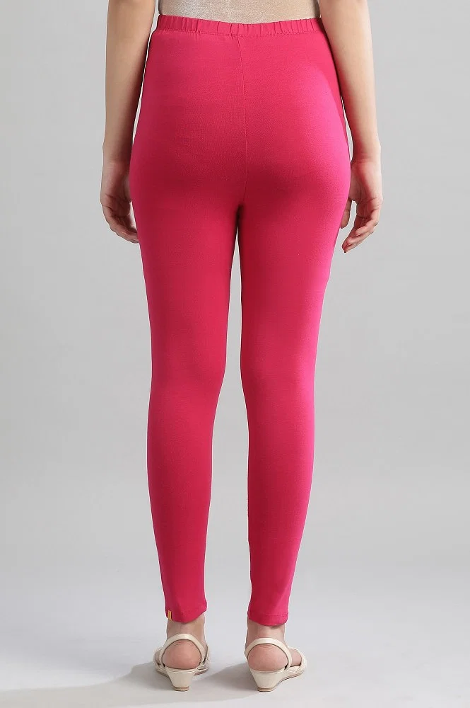 Buy Online Girls Medium Red Knitted Leggings