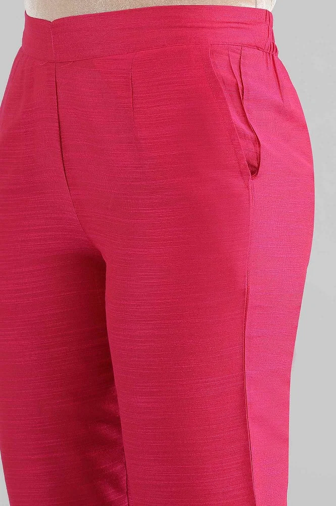 Buy Pink Solid Trousers Online - Aurelia