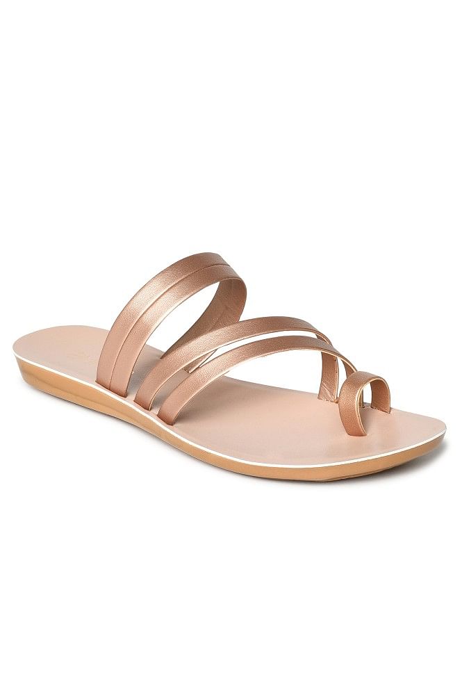 Rose gold open toe on sale flats