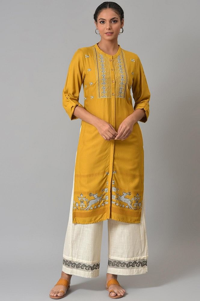 Sunshine Yellow Pathani Kurta with Pants – Lakhina Couture