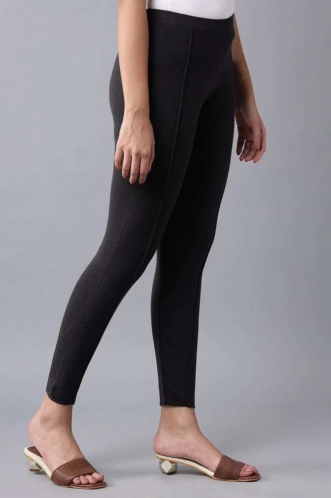 Buy Grey Pintuck Basic Leggings Online - W for Woman