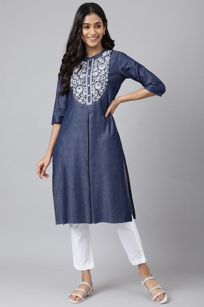 Denim kurtis: Kurti : denim starting ₹525/- free COD WhatsApp +919730930485  | Women shirt design, Kurti sleeves design, Women blouses fashion