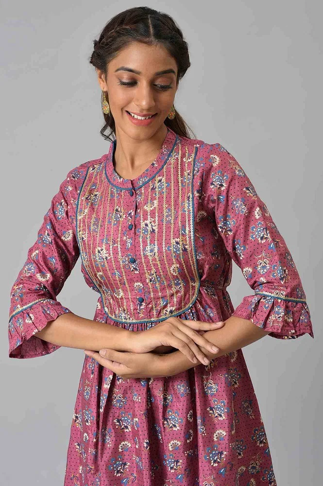 Buy INDYA Shraddha Kapoor For Indya Pink Geometric Embellished Georgette  Belted Short Kurta  Shoppers Stop