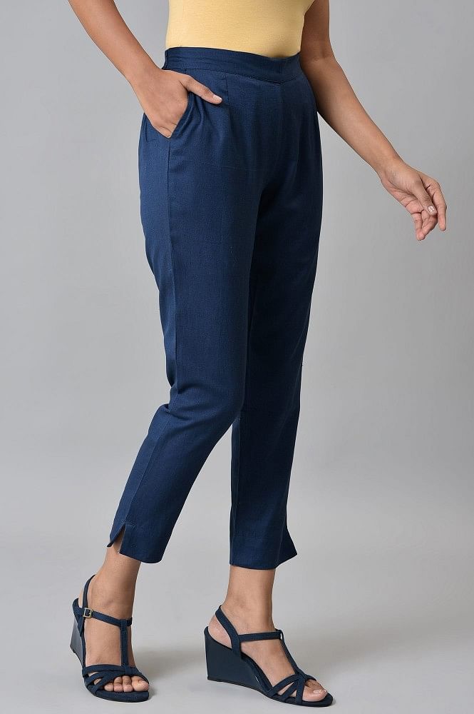 Buy Women's Curve Blue Trousers Online | Next UK