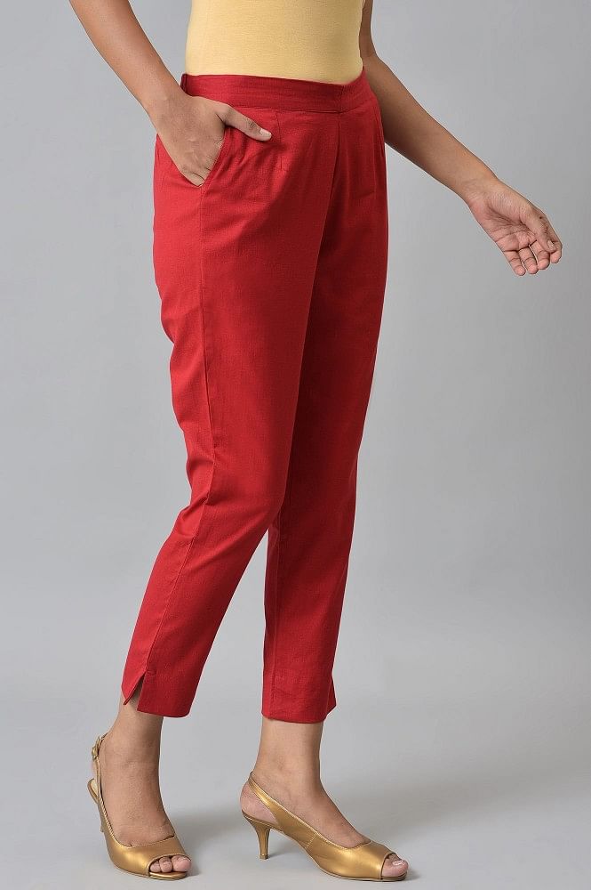 Buy Aurelia Ankle-Length Pleat-Front Pants Online at Best Prices in India -  JioMart.