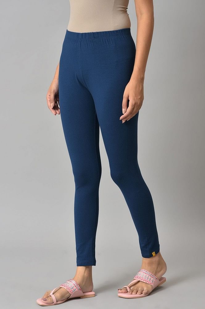 Buy Robinbosky Premium Stretchable Cotton Lycra Ankel Length Legging For  Women Peacock Blue- Jointlook.com/shop