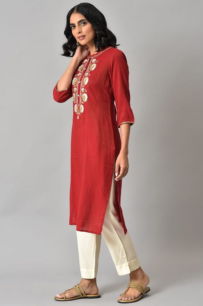 Buy Rangun Womens Straight Fit Cotton Kurta with Trouser Pants and Dupatta  Blue Color KPD13BLUE Online at Best Prices in India  JioMart