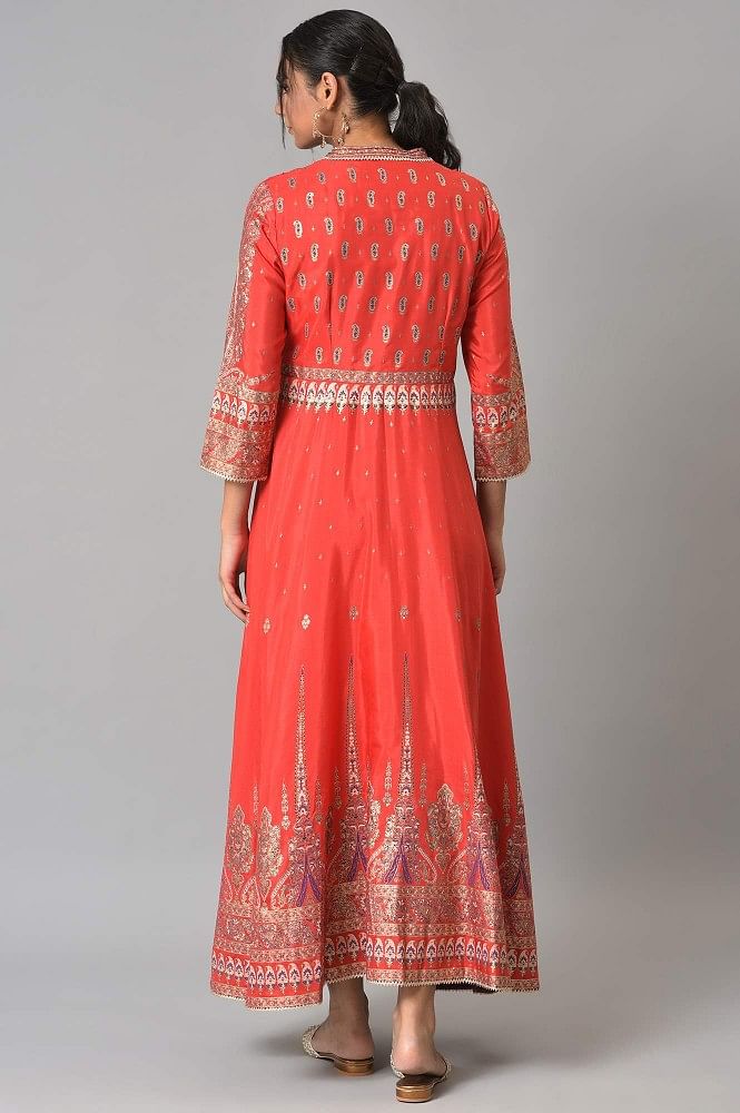 Stunning Anarkali Suit In Tomato Red Color