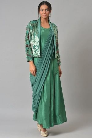 Printed Small & Large Ladies Fancy Jacket Gown at Rs 1300/piece in Surat |  ID: 18581669473