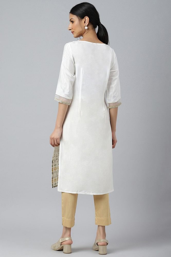 Buy Urmul Ilana Pure Cotton Hand White Kurta Pant Set For Women Online   Okhaistore
