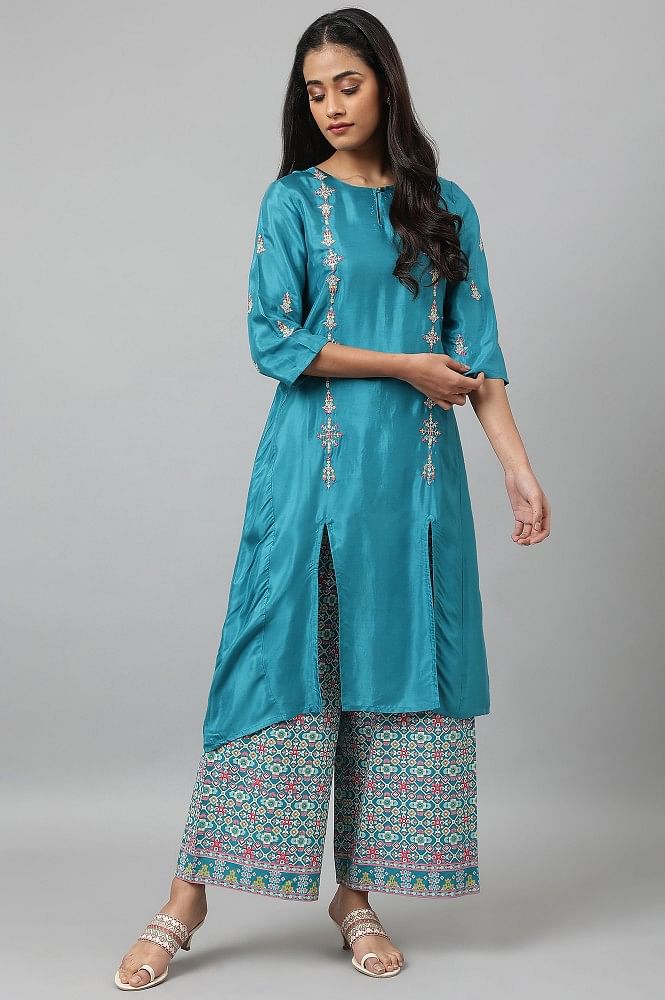 Buy Now Long Kurti With Long Skirts Salwar Suit Style With Front Cut – Lady  India