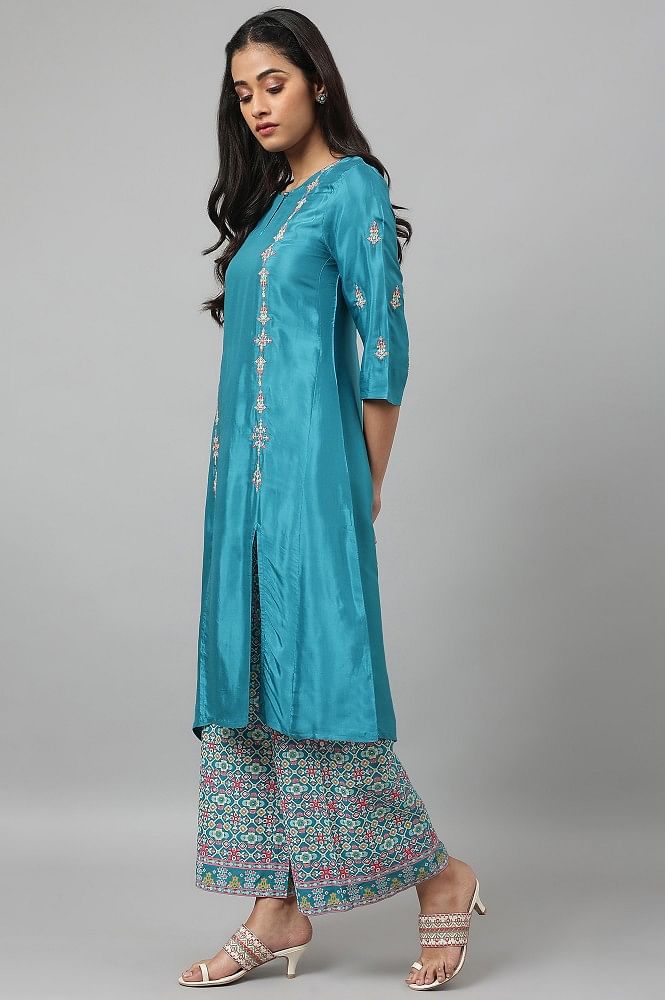 New Arrival Front Slit Kurti With Palazzo at Rs.850/Piece in mumbai offer  by Bhakti Kala Creation