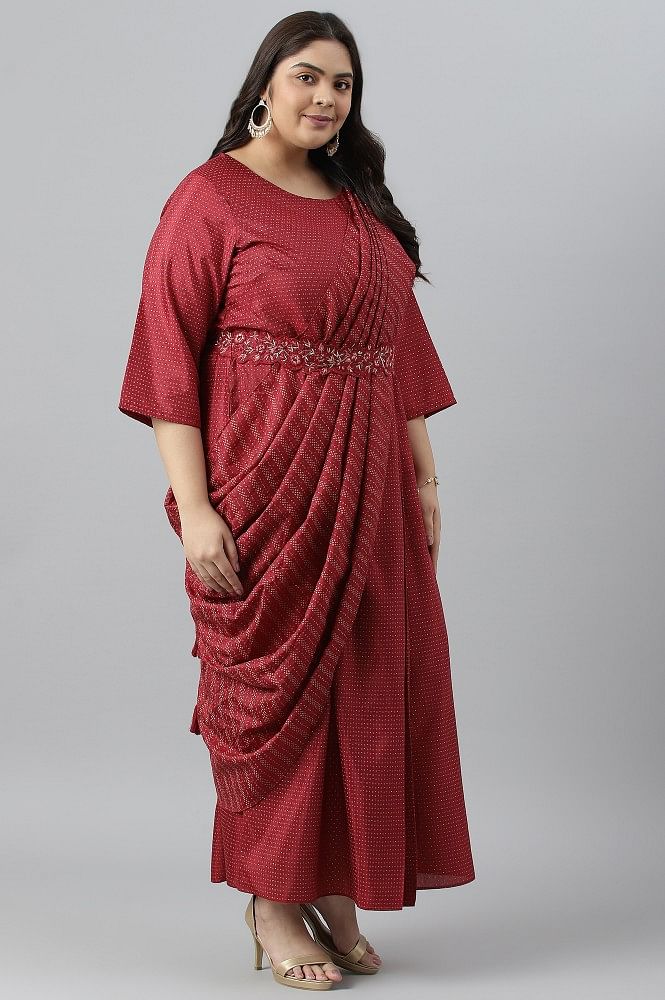 Mermaid Style Saree Gown with Tie-Dye Chiffon Drape – Saaj By Ankita