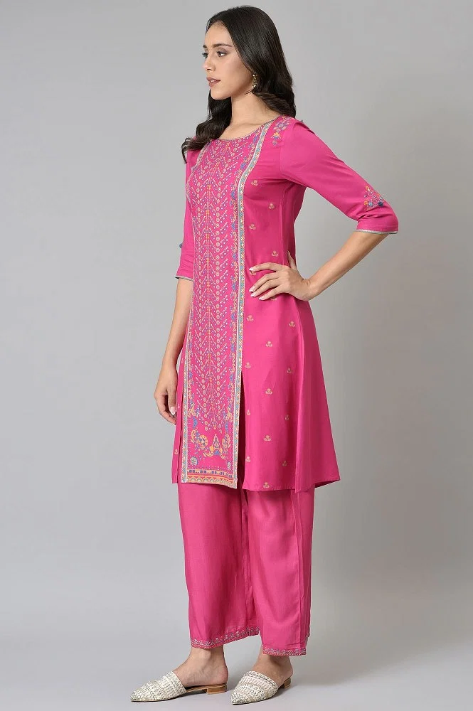 Buy Light Pink Pintuck Cotton Kurta Online - W for Woman