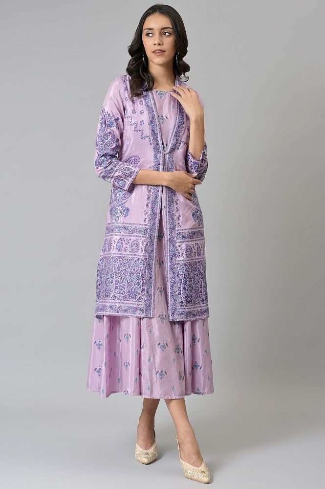 Embroidered Light Purple Ladies Net Gown, Sleeveless at Rs 1995 in Ahmedabad