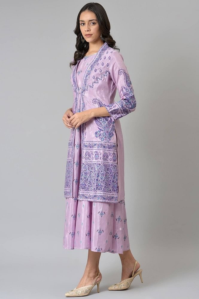 Buy Purple Georgette Embroidered Gown Online : Malaysia -
