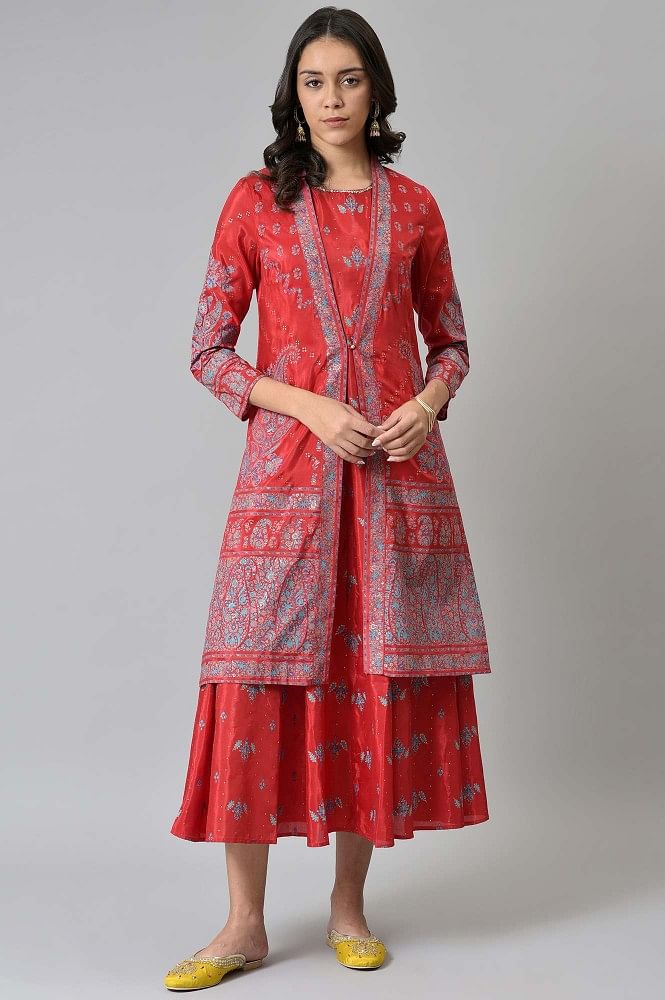 Red Colour Imported Fabric Men's Indowestern Dress.