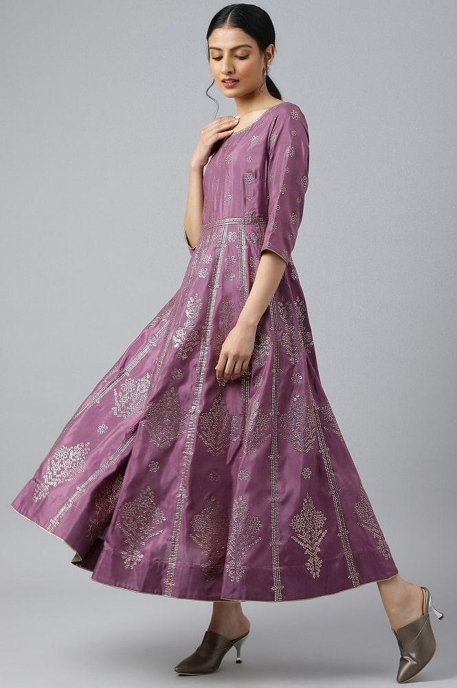Purpal Georgette Floral Purple Western Ladies Dress at Rs 550 in Surat