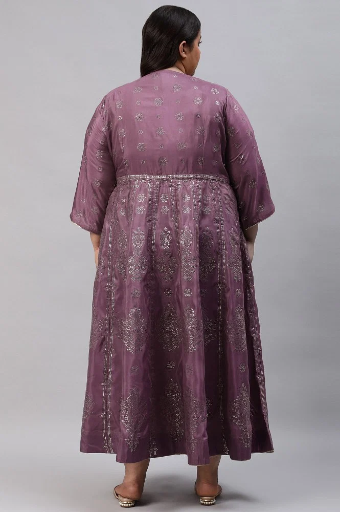 Fsqjgq Short Summer Dresses Female A Line Silk Material Selling Indonesia  Wear Clothing Purple Size Xl