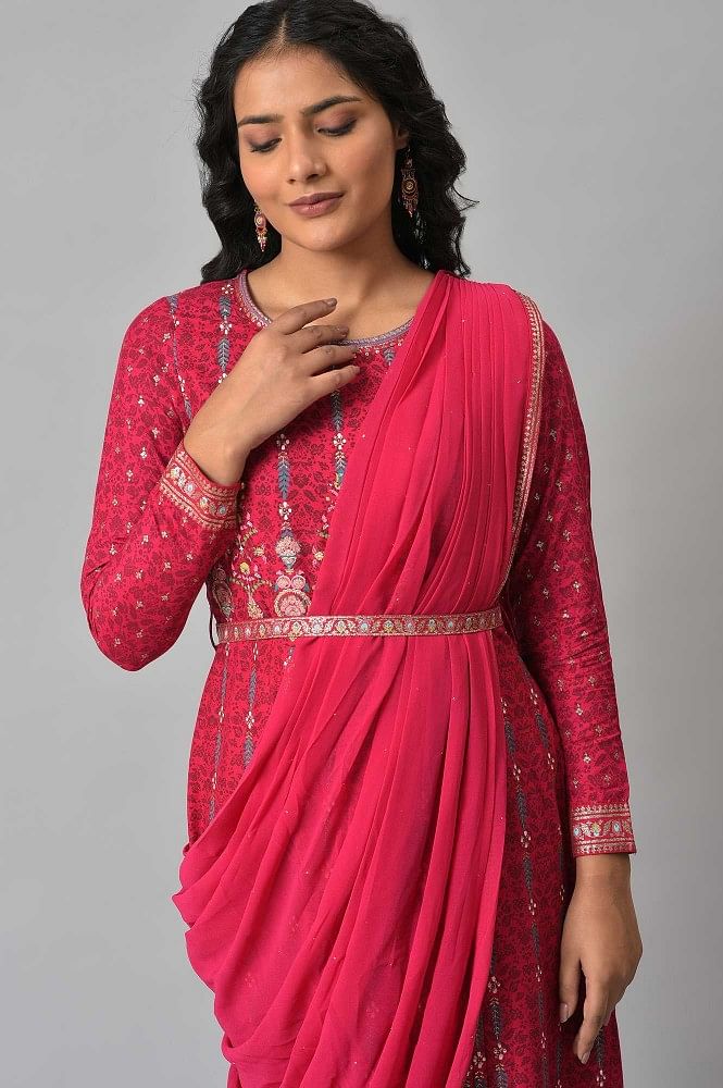 Women Saree Dress Soliver Vero Moda Sangria Cottinfab Kazo Inddus Jashn  Gerua - Buy Women Saree Dress Soliver Vero Moda Sangria Cottinfab Kazo  Inddus Jashn Gerua online in India