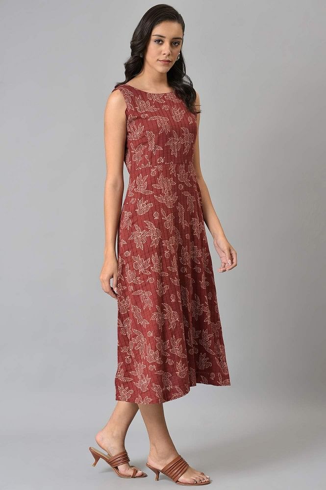 Buy Vinya Pink Floral Printed Sleeveless Georgette Dress With Net Dupatta  (Set of 2) online