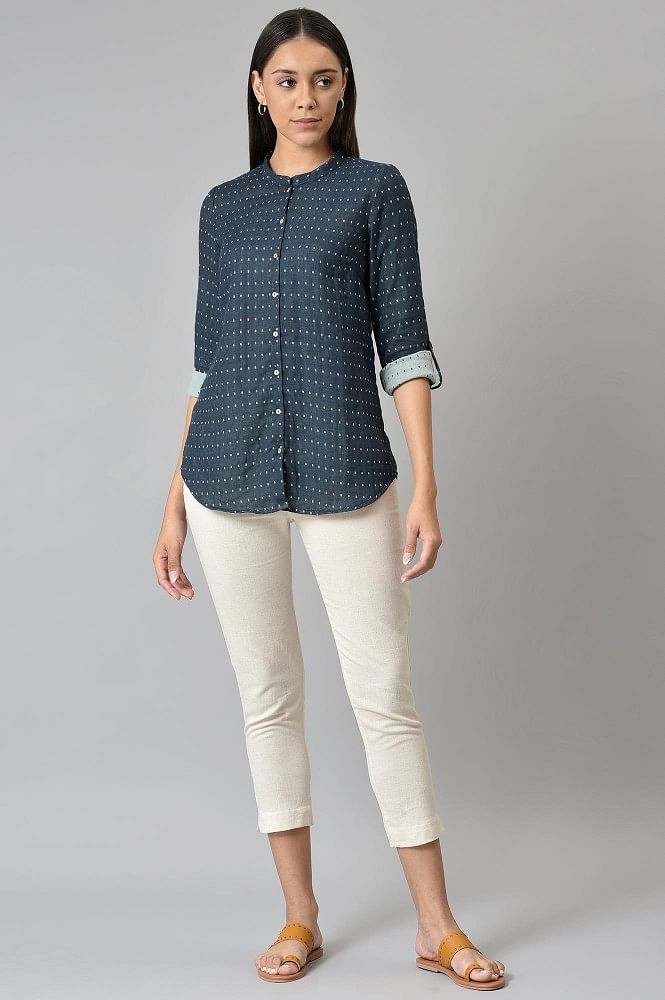 Discover more than 113 polka dot denim shirt womens latest