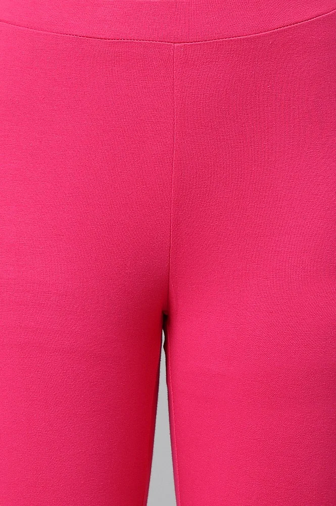 Dark Pink Color Lycra Leggings