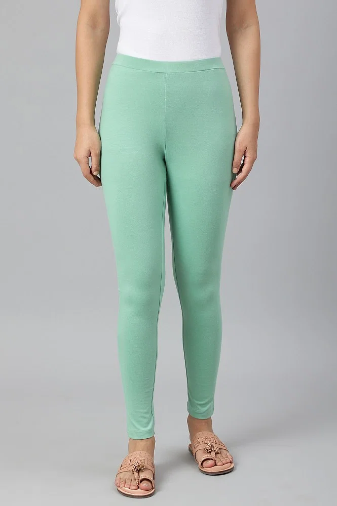 Buy Light Green Solid Knitted Women Tights Online - Shop for W