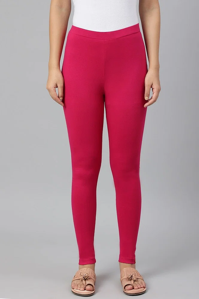 Buy Berry Pink Solid Knitted Women Tights Online - W for Woman