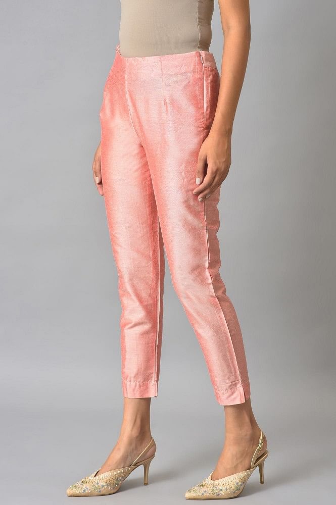 Georgette Embroidered Magenta Pink Cigarette Pants Suit LSTV125928
