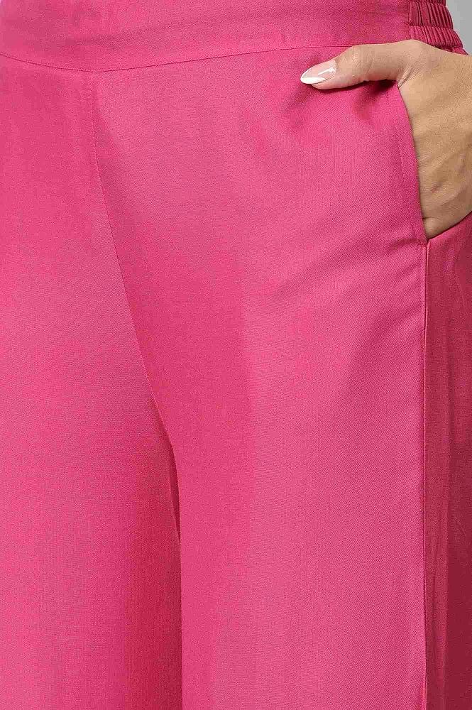 Women's Wide Leg Chinos Pants Trousers Pink Dark Fall Winter High Waist  Fashion Streetwear Street Daily Daily Wear Pocket Full Length Comfort Plain  S M L 2024 - $32.99