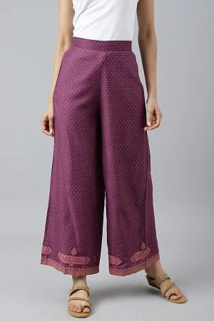 Buy Women Blue Print Casual Pants Online  166478  Allen Solly