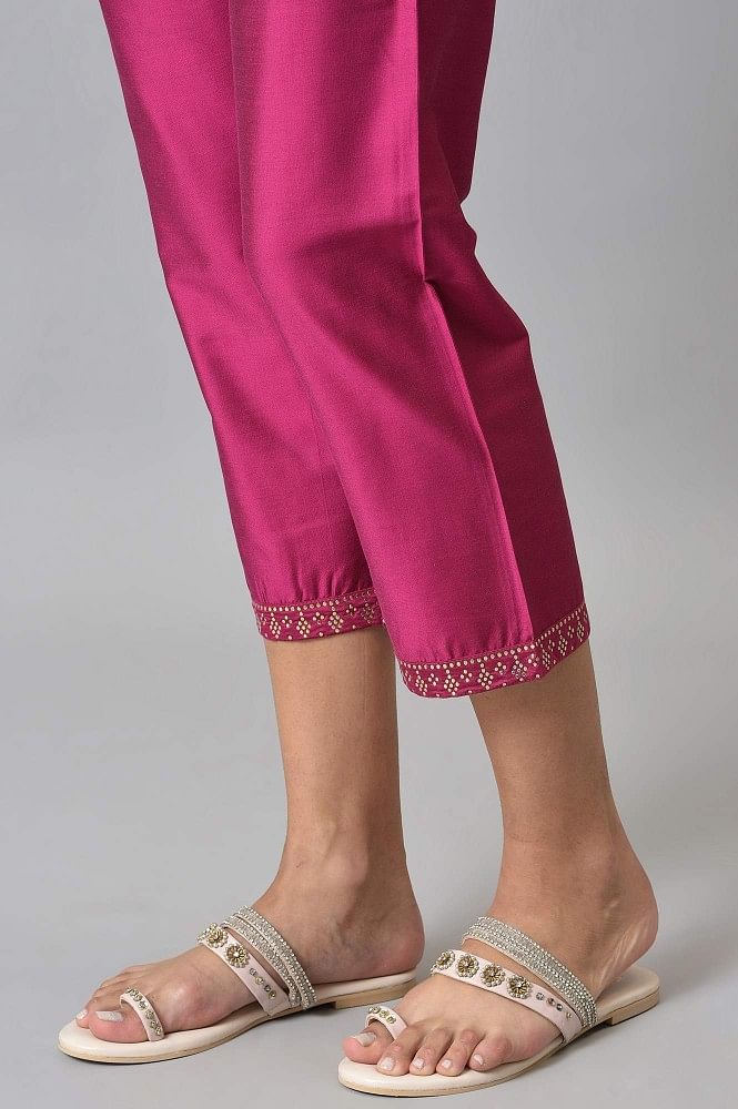 Light pink cigarette pencil pants & trousers for women casual and office  wear.
