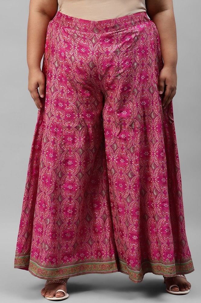Buy Fuchsia Pink Wide Leg Pleated Palazzo for Women Online  Tata CLiQ  Luxury