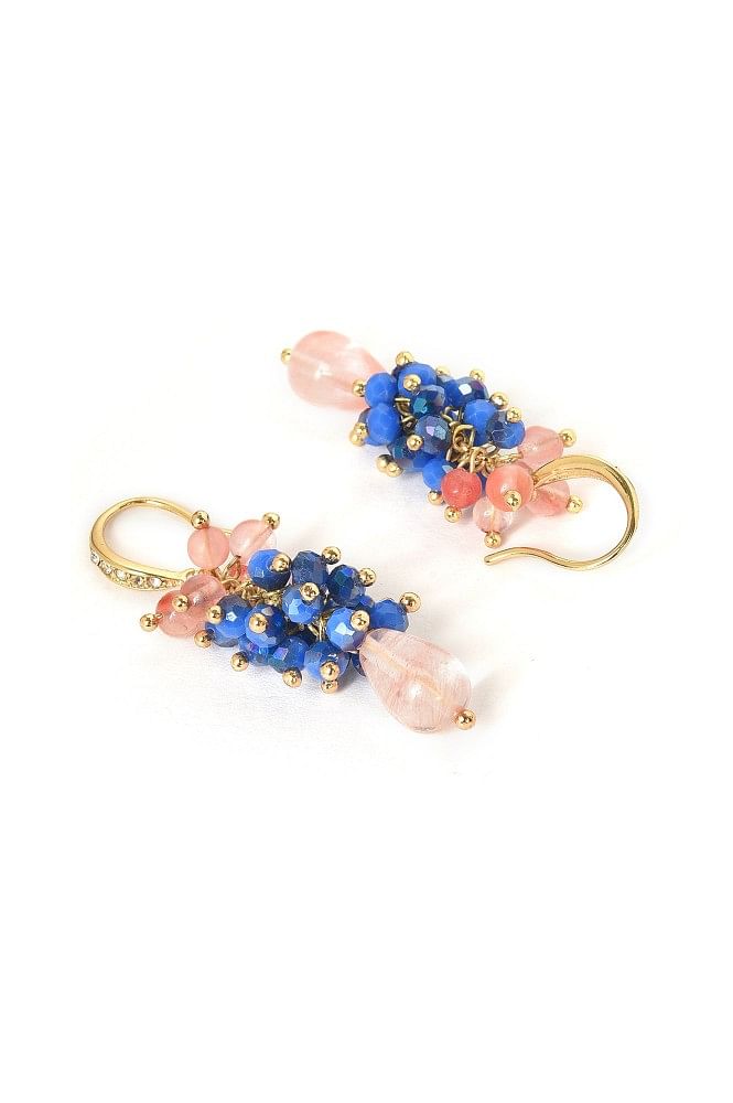 Buy Blue & Pink Brass Earrings (1N) for INR299.40 | Rangriti