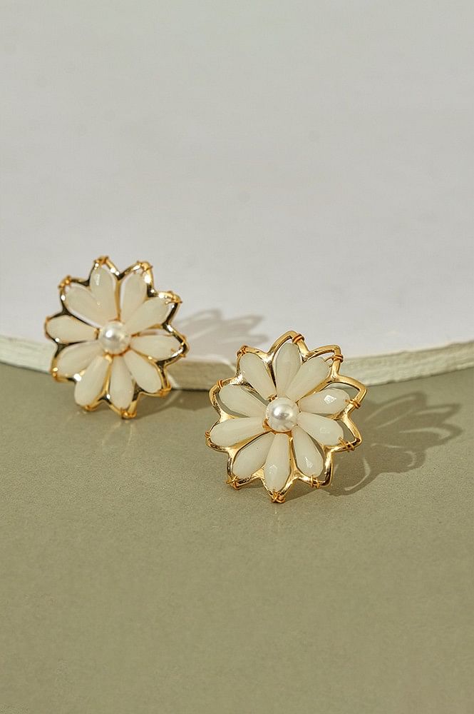 Vintage Diamond Flower Earrings