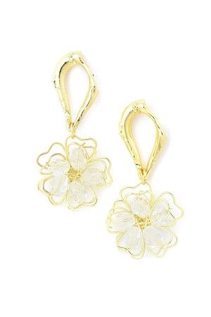 Goldtone Plumeria flower dangle earrings by jewelry designer Holly Yashi –  Jewelry by Glassando