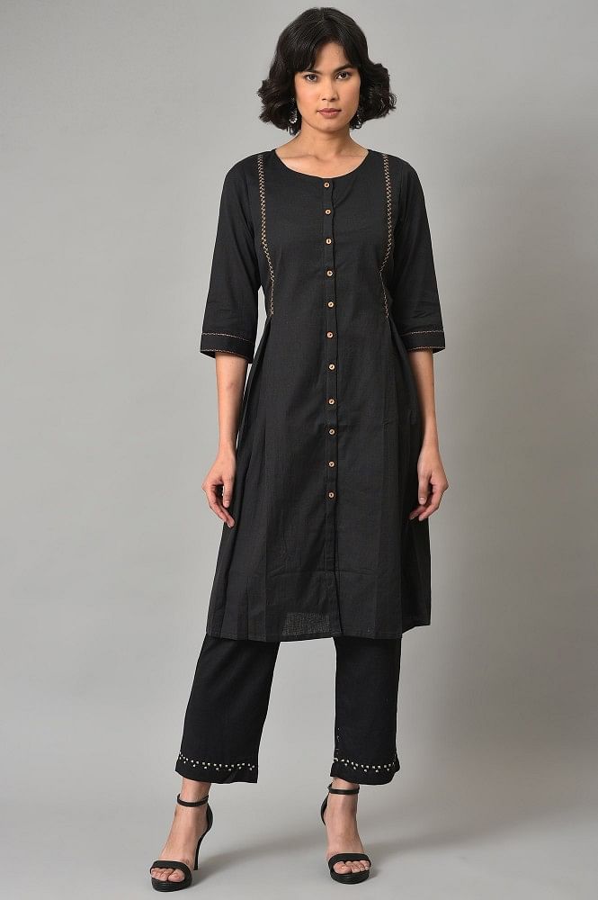 Amazon Brand - Anarva Jaipuri Cotton Printed A-Line Kurti with Pant (Set)  for Women (Gorgeous Green) : Amazon.in: Fashion