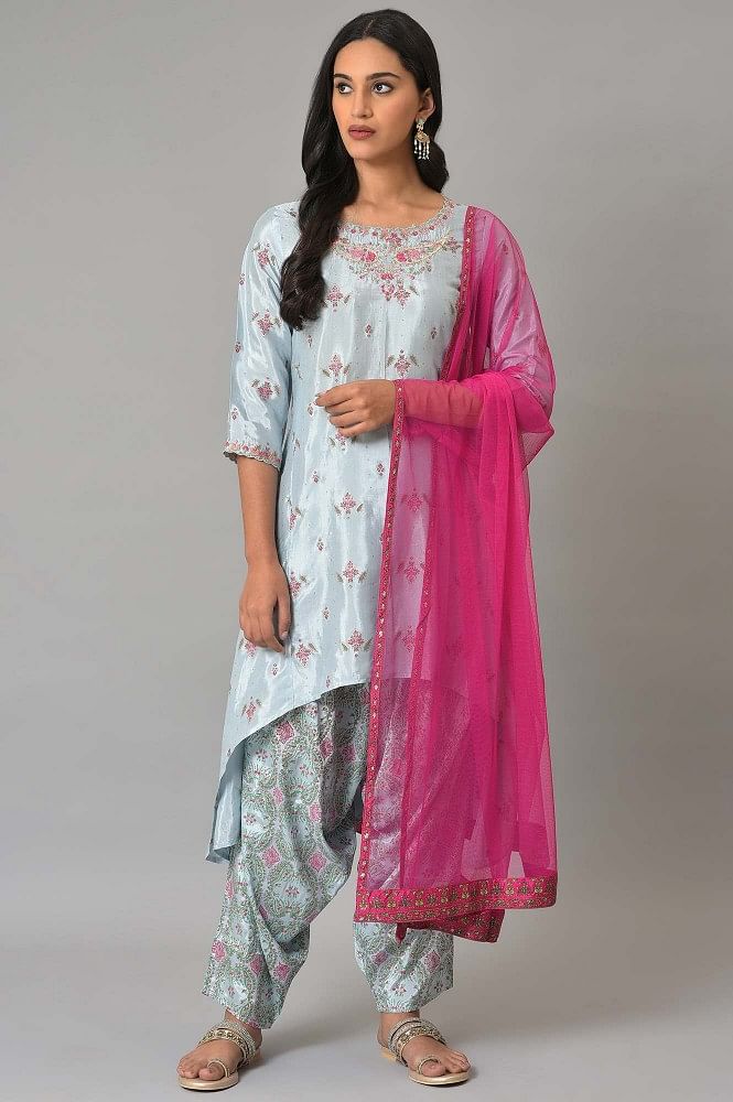 Buy Rayon Solid High and Low Kurti With Pant Set Online In India At  Discounted Prices