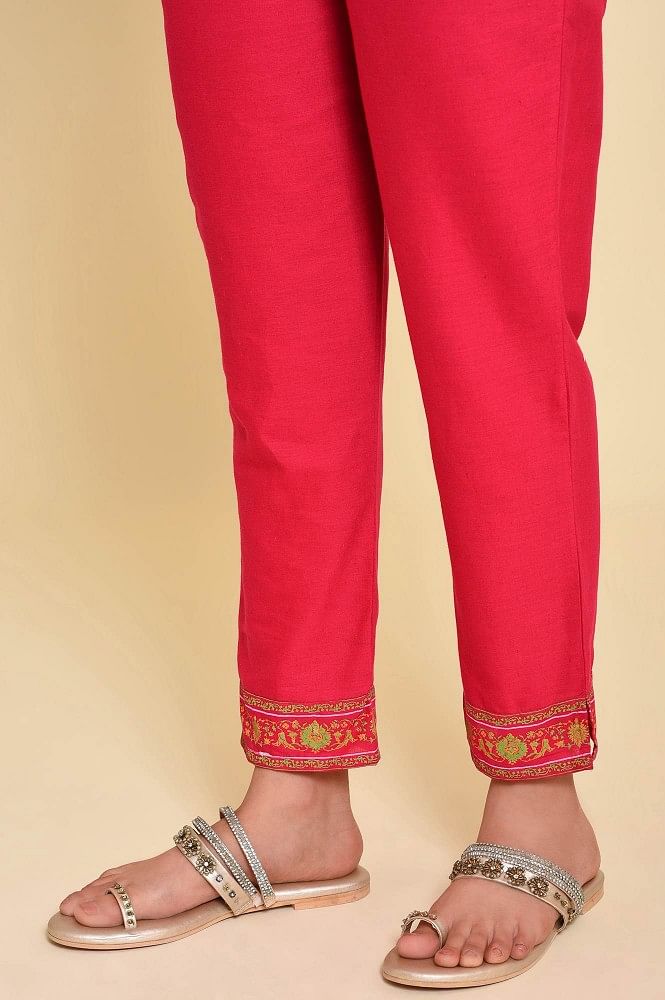 Buy Ishin Women's Silk Blend Peach Yoke Design A-Line Kurta Trouser Dupatta  Set Online – ISHIN FASHIONS