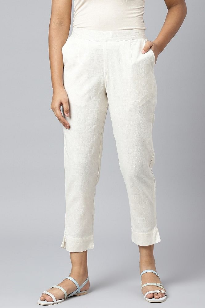 Buy online White Cotton Straight Tapered Pant from Skirts, tapered pants &  Palazzos for Women by Aurelia for ₹599 at 50% off | 2023 Limeroad.com