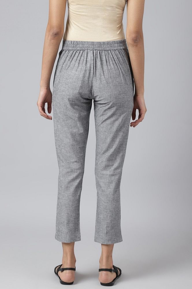 Ankle-length linen trousers - Black - Ladies | H&M IN
