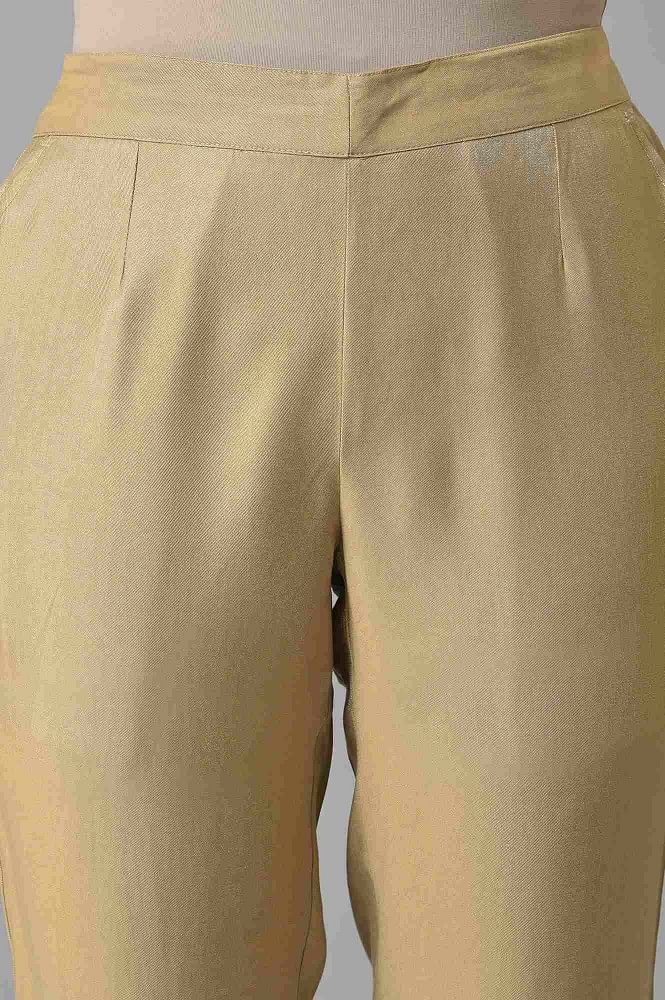 Women Solid Light Mustard Cotton Wide Leg Pants – Cherrypick