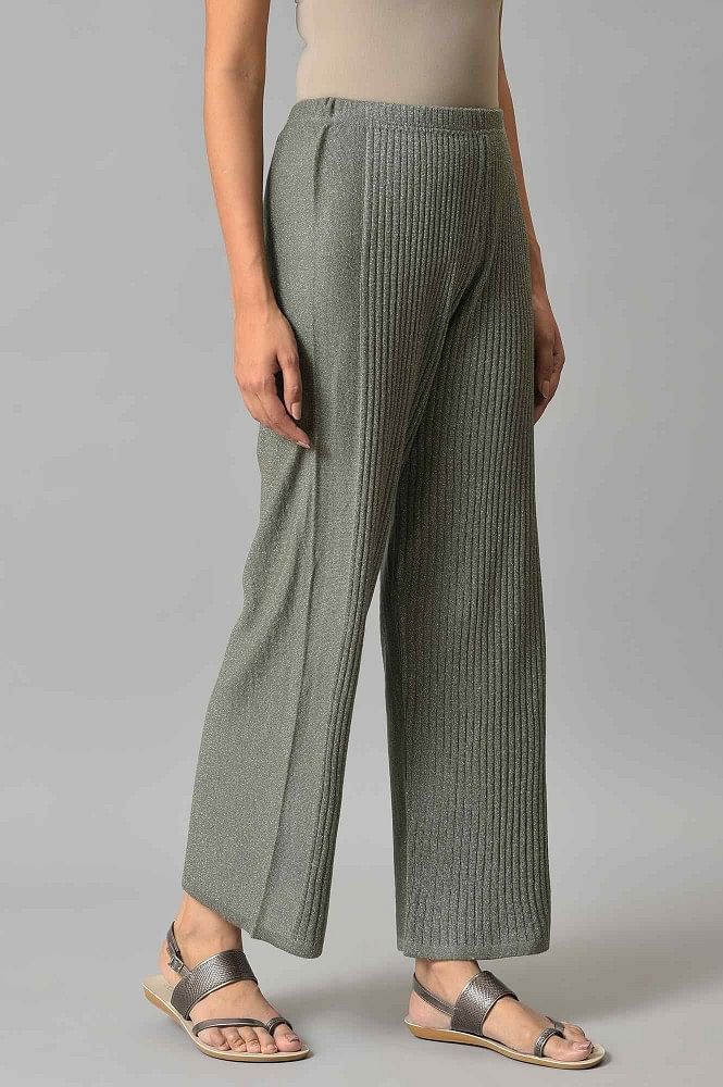 Buy Oblique Look Cotton Fit Wide Leg Palazzo Pants for Women (28) at  Amazon.in