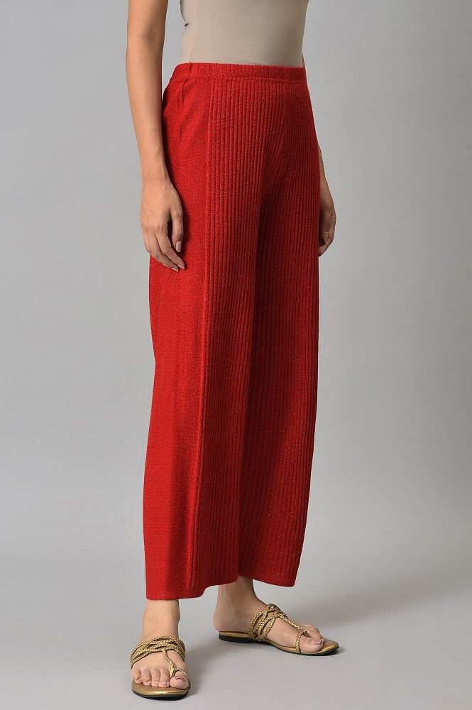 Made by Johnny Women's Pleated Wide Leg Palazzo Pants with Drawstring PLUS  RED - Walmart.com