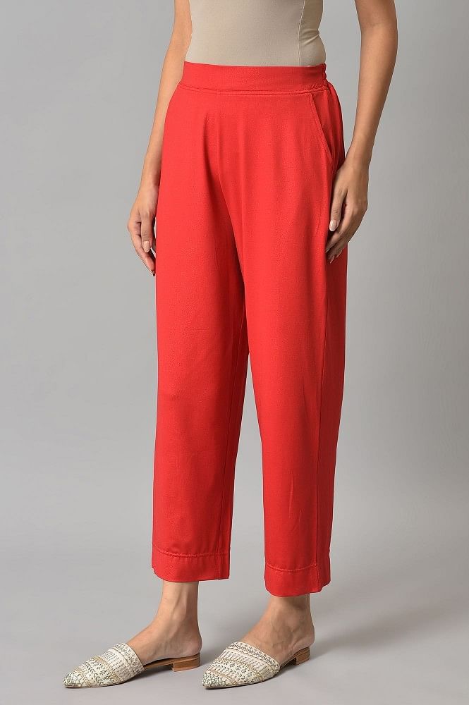 Buy online Off White Cotton Narrow Pant for women at best price at biba.in  - BOTTOMW18184SS22OWHT