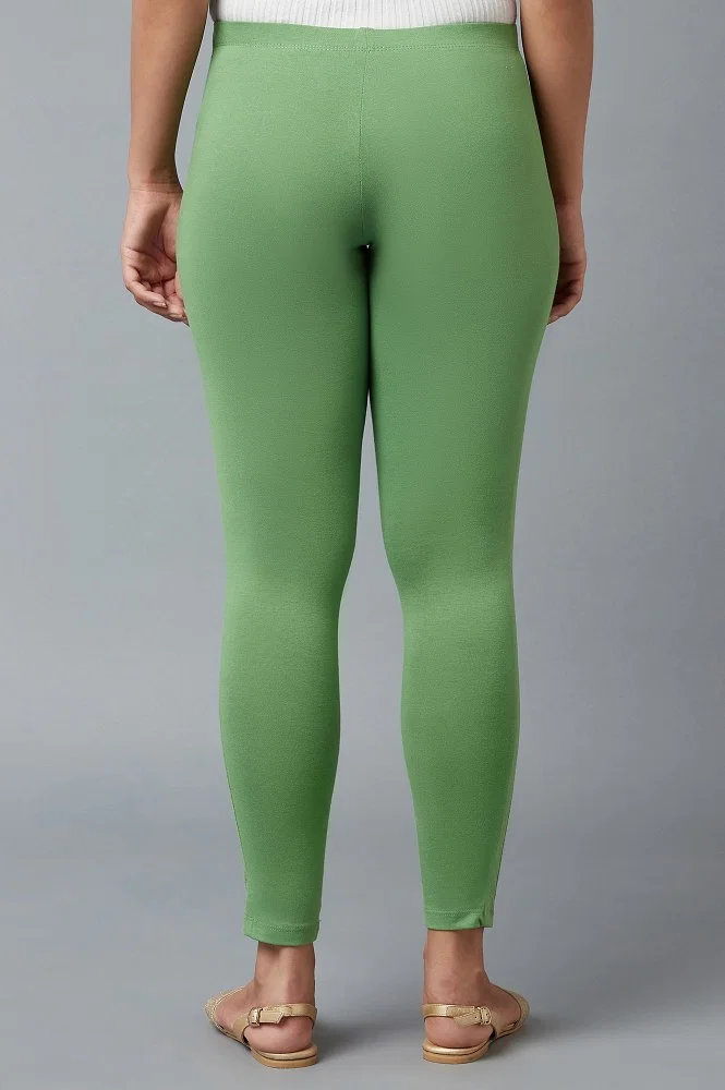 Buy Green Side Seam Skin Fit Tights Online - Aurelia