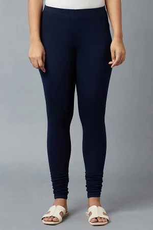 Pintuck Pants Navy Blue Jeggings Breathable Yoga Pants Beige